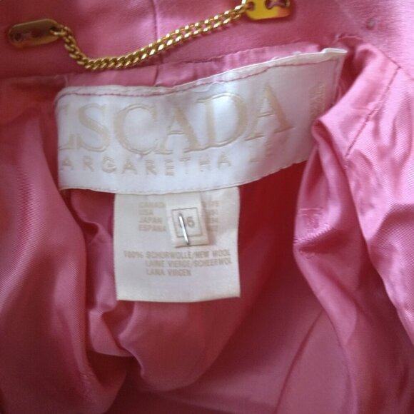Escada Women's Size 36 Pink Button Front Wool Blazer Jacket READ - Picture 11 of 11